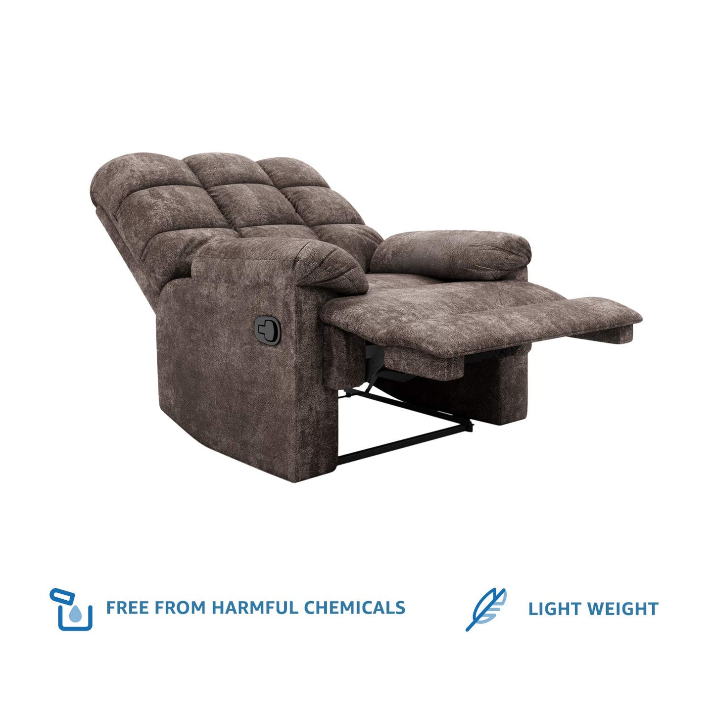 Solimo Biela Single Seater Fabric Recliner (Brown)